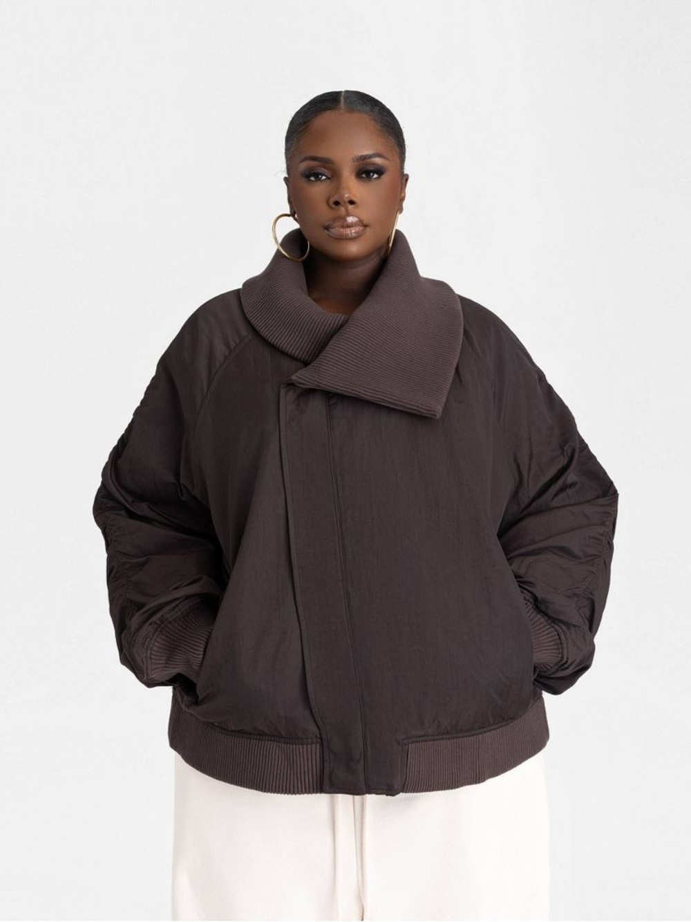 KBB by KAHLANA Women's Brown The Shawl Collar Jacket' Oversized Small NWT